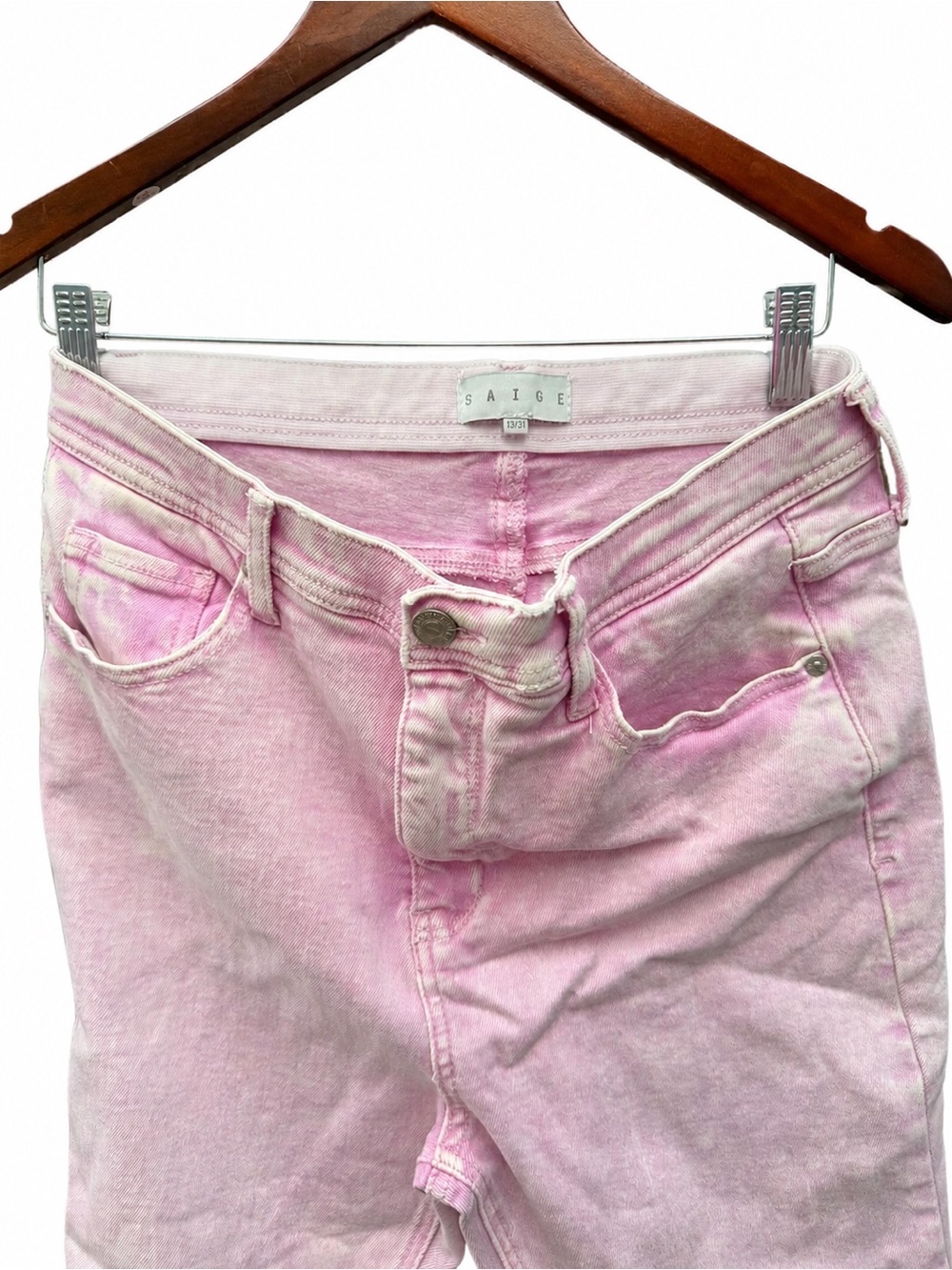 Pink Cropped Ankle Jeans